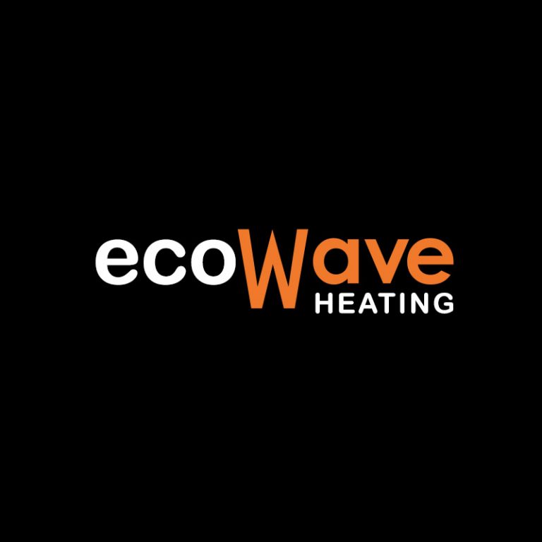 ecoWave Heating branding logo on dark