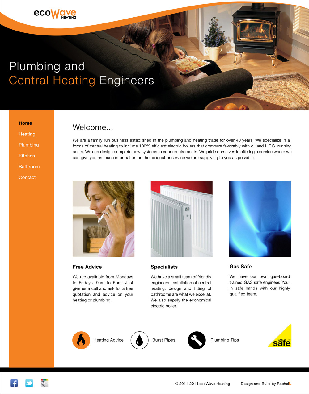 ecoWave Heating website homepage