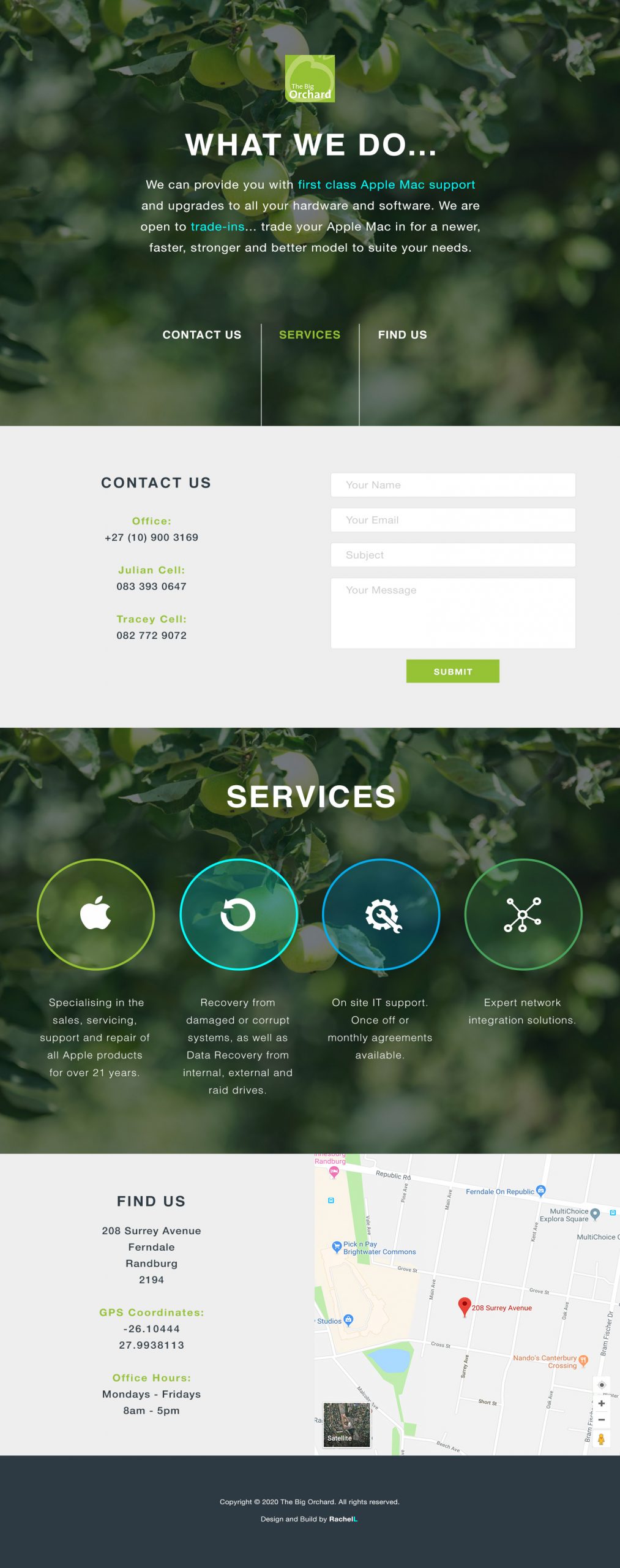 The Big Orchard website homepage