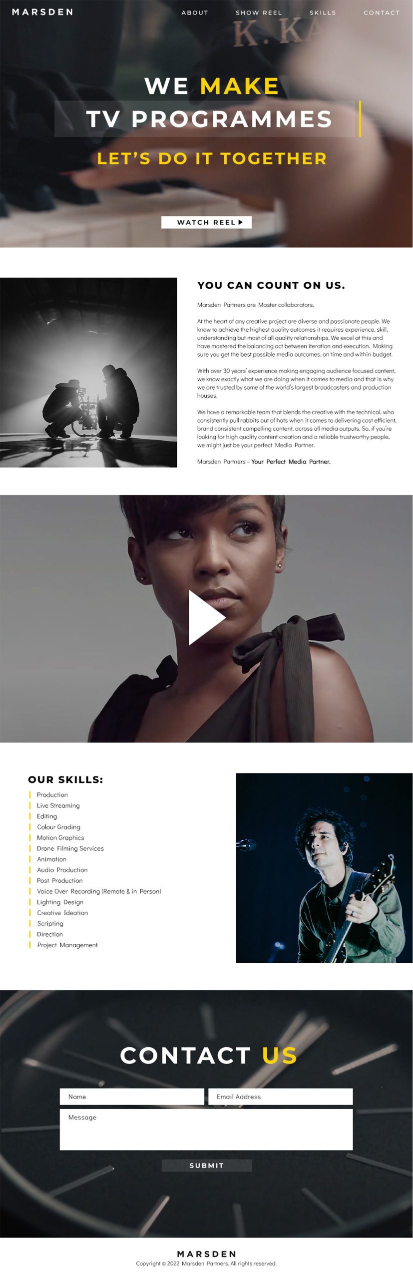 Marsden and Partners website homepage